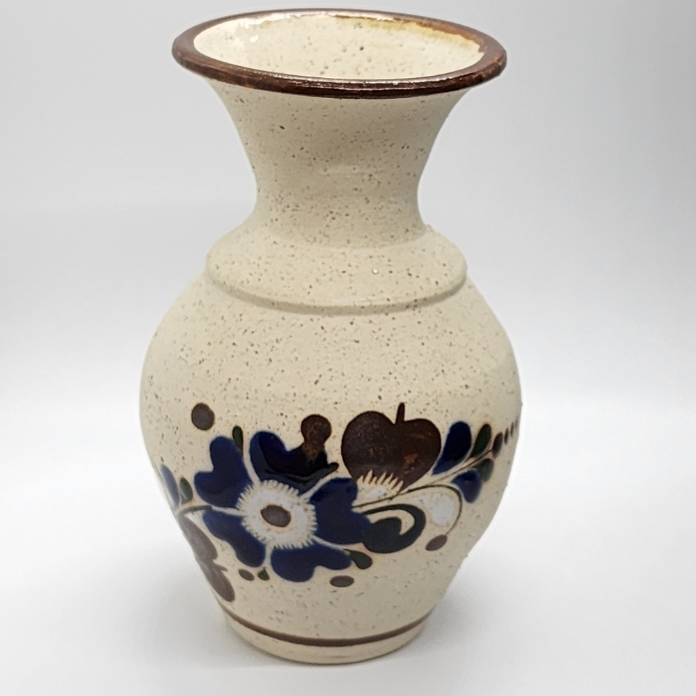 Mexican pottery Tonala floral 5.5" vase